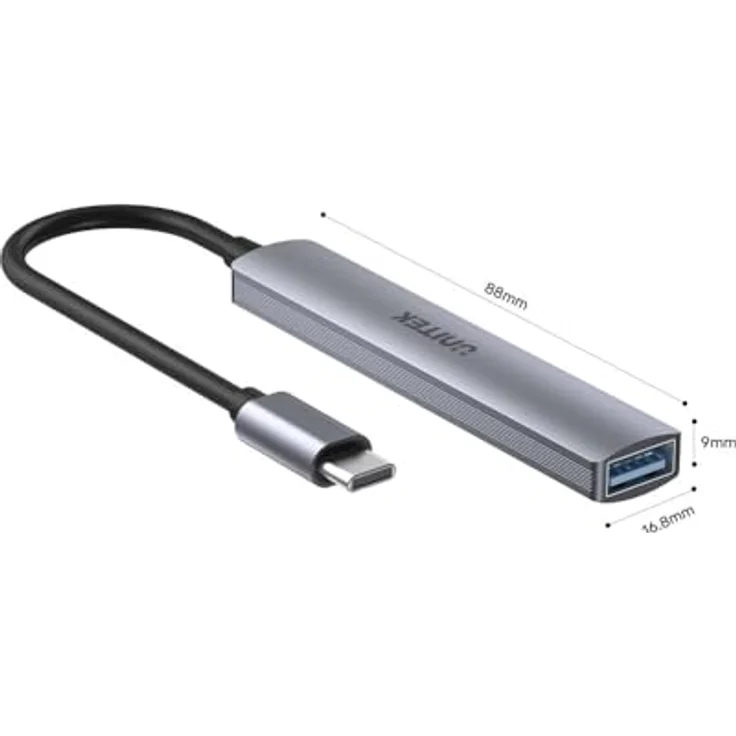 UNITEK h1208b USB Hub, Mehrfarbig, kompakte Maße 10,5 x 10,5 x 3 cm – Bild 5