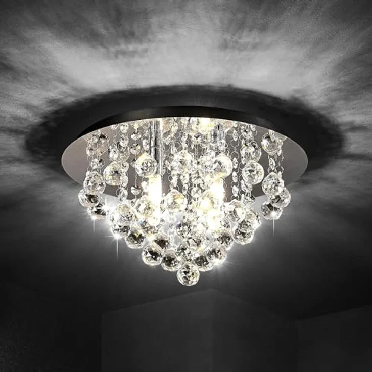 Lindby Deckenlampe 'Antonino' in Chrom aus Kristall (4 flammig, G9) - Wohnzimmerleuchte in stilvollem Design – Bild 2