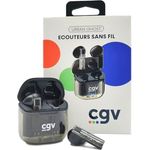 CGV Urban Ghost In-Ear-Kopfhörer, kabellos, Bluetooth, True Wireless, mit ENC-Technologie, Touch-Steuerung, 30 Stunden Akkulaufzeit, transparentes Design