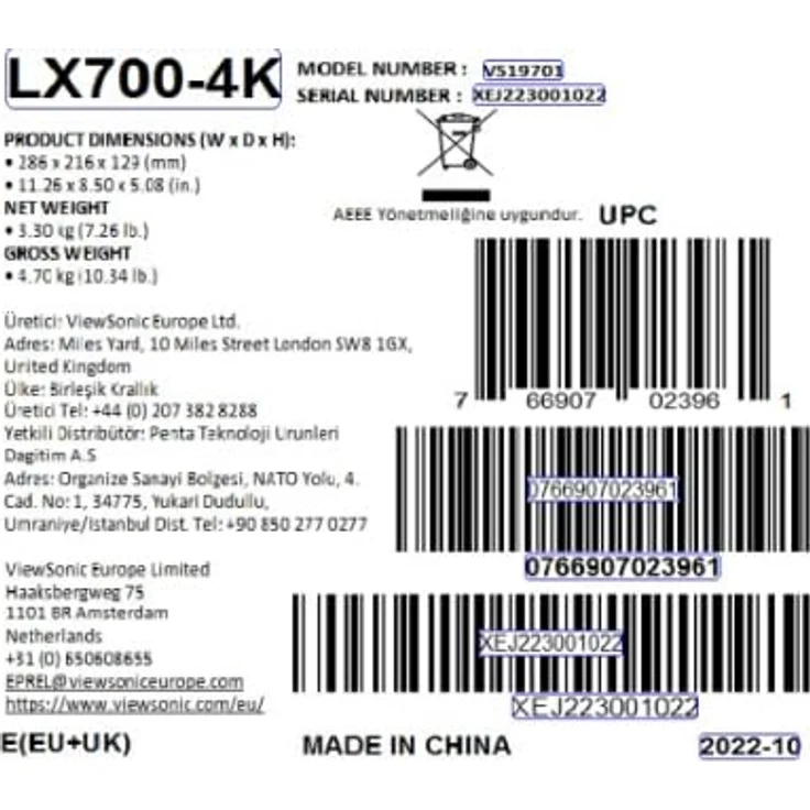 ViewSonic LX700-4K RGB Heimkini Beamer 4K Ultra HD, 5200 RGB Laser Lumens, Xbox Certified, 100% BT.2020 gamut – Bild 2