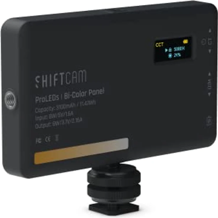 ShiftCam ProLED Bi-Colour Panel, Tragbares Licht für Vlogging und Selfies, Einstellbare Farbtemperatur 2500-6500K, ProGrip Zubehör – Bild 3