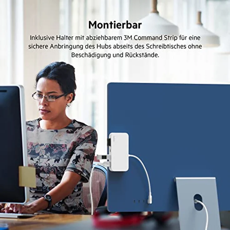 Belkin 6-in-1-USB-C-Hub, rückseitig montierbare Dockingstation für iMac 24″ mit SD-/microSD-Kartenleser, 2 USB-A-Ports, USB-C-Port schnellen Datentransfer und Peripheriegeräte, Weiß, INC011btWH – Bild 3