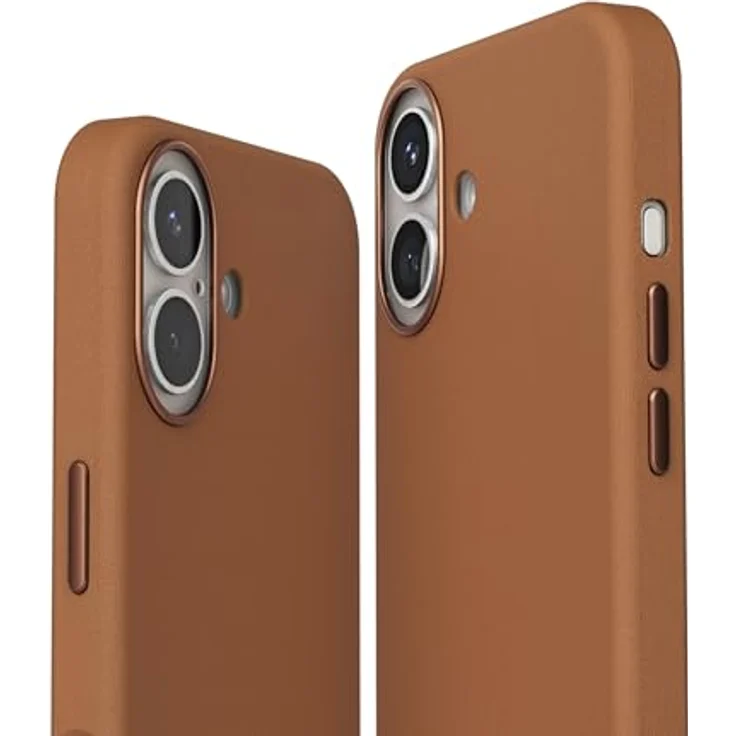 VONMÄHLEN Like Leather Case für iPhone 16 Plus und MagSafe, vegane Lederhülle, umweltbewusst, braun – Bild 4