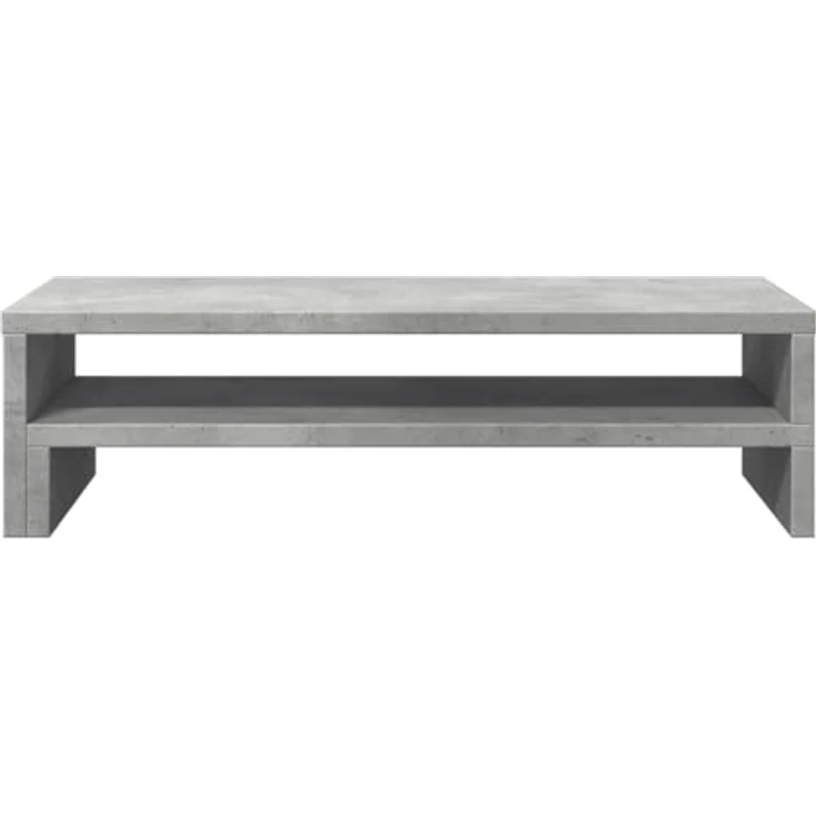 vidaXL Monitorständer Betongrau, Holzwerkstoff mit Stauraum, 54x22x15 cm, max. Belastbarkeit 25 kg – Bild 4