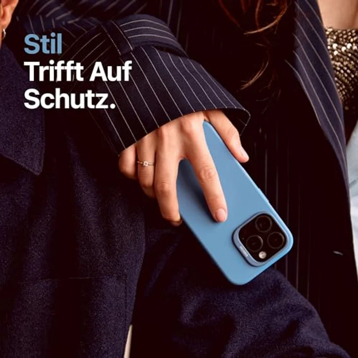 Decoded AntiMicrobial Silicone Backcover Case mit MagSafe für iPhone 16 Pro Max - Blau, Smartphone Hülle – Bild 11