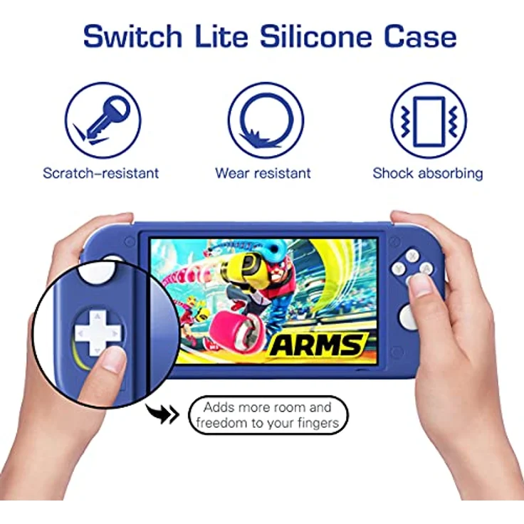 MoKo Hülle für Nintendo Switch Lite, Silikon Schützhülle rutschfest und stoßfest, ultradünnes Case in Blau – Bild 2