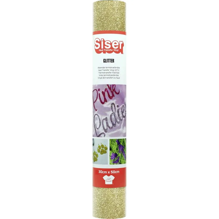 Siser Transferfolie für Cad-Cut®, 30 cm, Glitter Heißtransferfolie in Altgold für Textilien