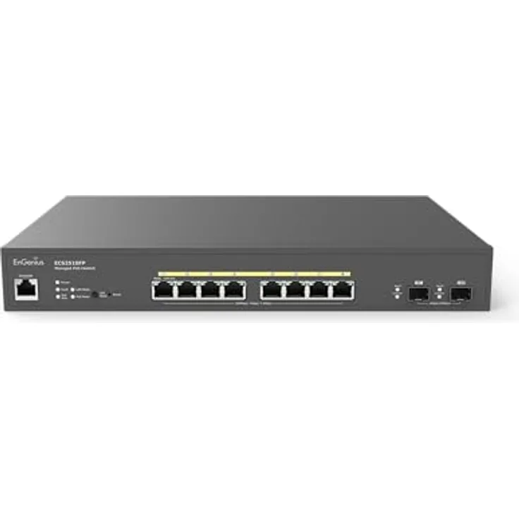 EnGenius ECS2510FP, voll verwalteter Layer 2+ Switch mit 10 Ports, 8x 2.5 GbE, PoE Budget 240W, 8x PoE++ bt, 2x SFP+, schwarz