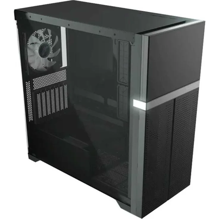 Valkyrie VK02 Lite, Midi/Minitower PC-Gehäuse mit Tempered Glass, schwarz, für ATX/Micro/Mini/Flex-ATX und Mini-ITX