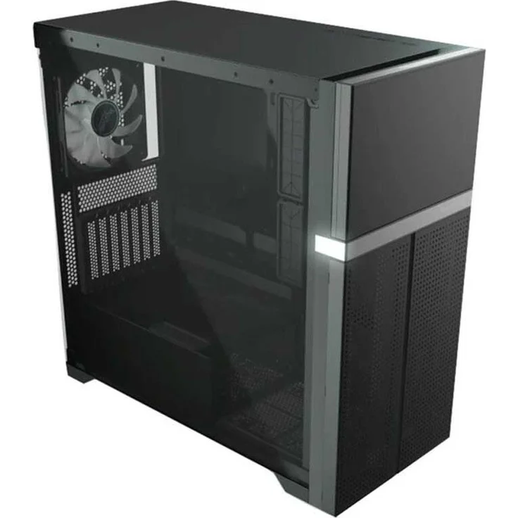 Valkyrie VK02 Lite, Midi/Minitower PC-Gehäuse mit Tempered Glass, schwarz, für ATX/Micro/Mini/Flex-ATX und Mini-ITX