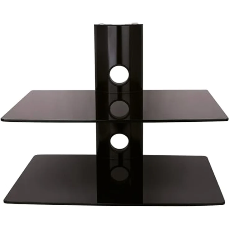 NEG Multimedia TV-Rack Suspender 502B (schwarz) mit 2 Glas-Ablagen und Kabelmanagement-System – Bild 4