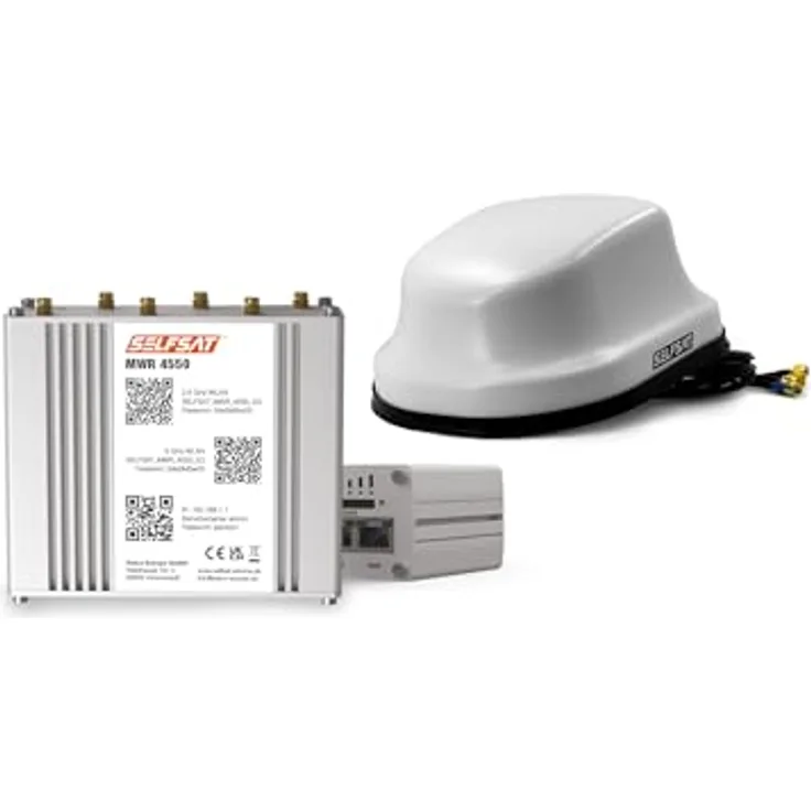 SELFSAT MWR 4550 weiß (4G / LTE & WLAN Internet Router bis 300 Mbps inkl. 4G/5G Ready Dachantenne), Starlink kompatibel