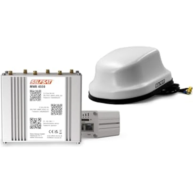 SELFSAT MWR 4550 weiß (4G / LTE & WLAN Internet Router bis 300 Mbps inkl. 4G/5G Ready Dachantenne), Starlink kompatibel – Bild 1