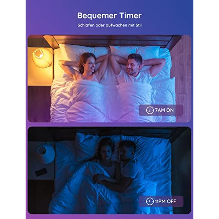 Govee Alexa Smarte Glühbirne E27, Farbwechsel mit Musiksynchronisation Lampe, 54 Szenen, 16 Millionen DIY-Farben, WiFi & Bluetooth LED Smart Bulb Funktionieren mit Google Assistant App, 2 Stück – Bild 3