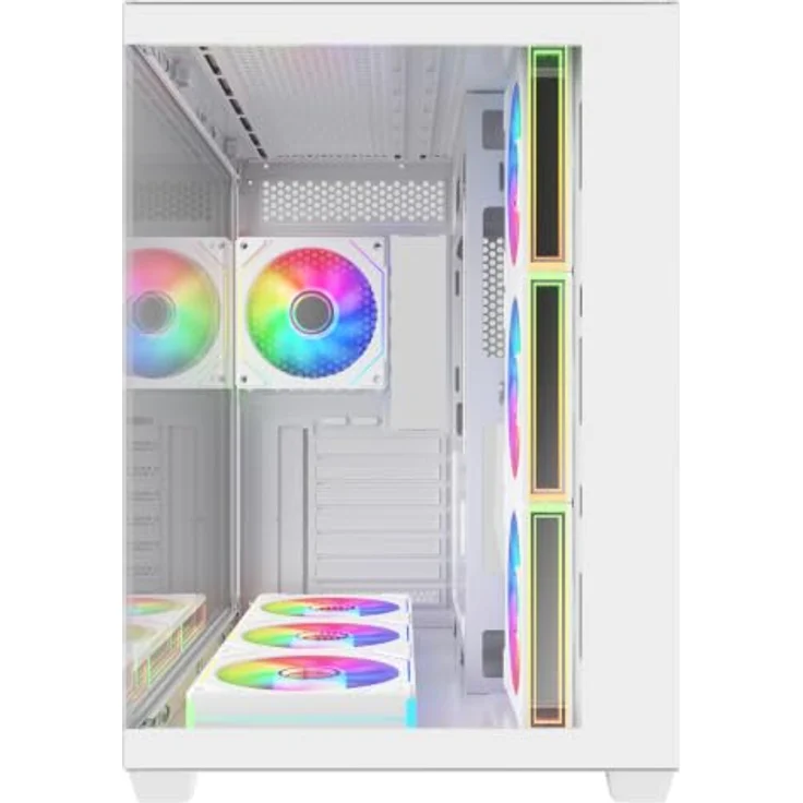 FSP M341-WA Gehäuse Midi Tower, Weiß ARGB, Unterstützung für ATX, mATX, Mini-ITX, mit gehärtetem Glaspanel und verbessertem Kabelmanagement – Bild 4