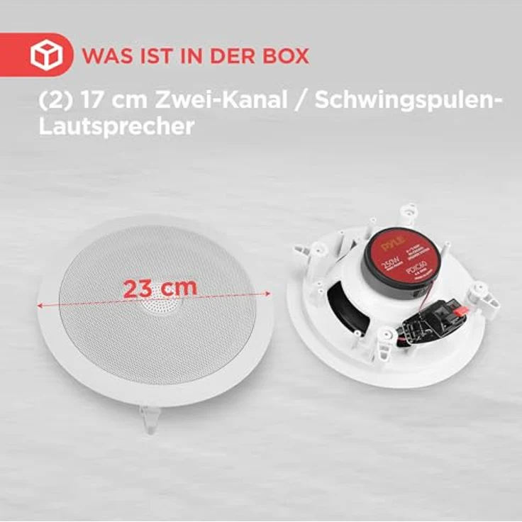 Pyle PDIC60 - Lautsprecher (2.0 Kanäle, Verkabelt, Terminal, 125 W, 65-22000 Hz, Weiß) – Bild 7