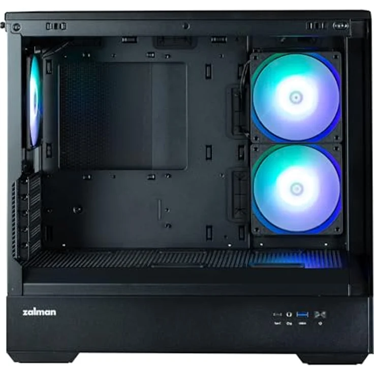 Zalman ATX Semi-Tower Gehäuse, Mini-Tower mit 3 x 120 mm LED A-RGB, schwarzes gehärtetes Glas, für Micro-ATX/Mini-ITX M/B, Typ C/USB 3.0 – Bild 9