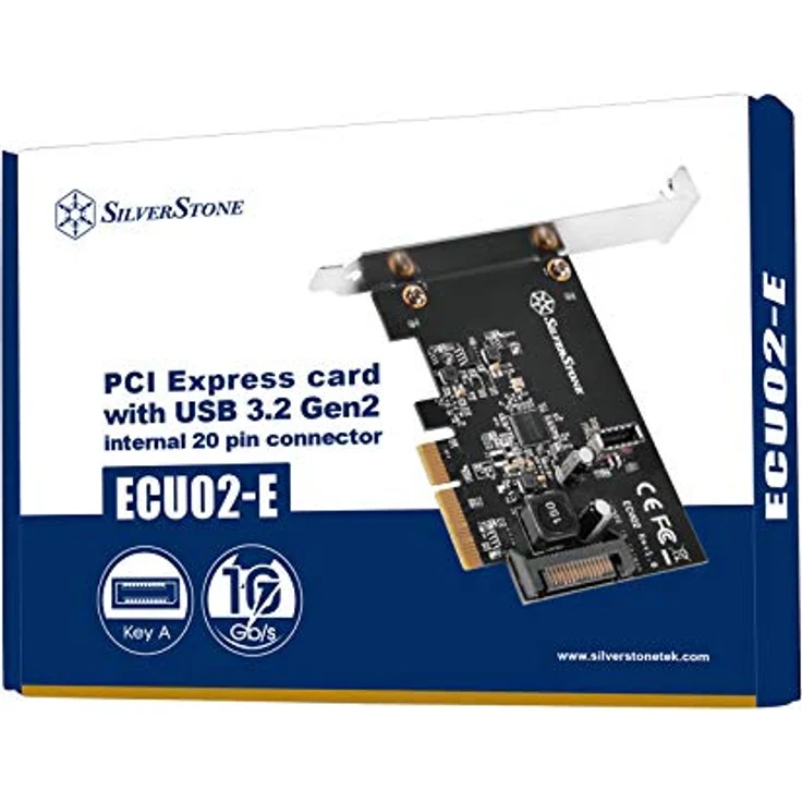 Silverstone ECU02-E, PCI-Express-Karte mit internem 20-poligem Key-A USB-3.2-Gen-2-Anschluss, PCIe-Gen-3.0-x2, 16GT/s, SST-ECU02-E – Bild 2