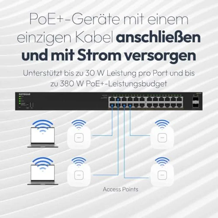 Netgear S350 48-PORT 1G PoE+ Smart Switch, Netzwerk Switch mit 48 Ports, 1 Gbit/s Geschwindigkeit, PoE+ Unterstützung und 4 SFP-Ports – Bild 4
