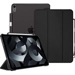 Fintie Hülle für iPad Air 11 Zoll M2, iPad Air 6 2024 Hülle, iPad Air 5 2022/ iPad Air 4 2020 10.9 Zoll, ultradünn, leicht, mit transparenter Rückseite, Schwarz