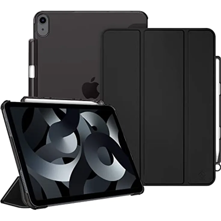 Fintie Hülle für iPad Air 11 Zoll M2, iPad Air 6 2024 Hülle, iPad Air 5 2022/ iPad Air 4 2020 10.9 Zoll, ultradünn, leicht, mit transparenter Rückseite, Schwarz