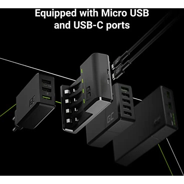 Green Cell VitalCharger Ladegerät mit 2x 2000mAh + 2x 800mAh Ni-MH AA/AAA, 4-Kanal-System, Micro USB-C, LED-Signalisierung – Bild 2