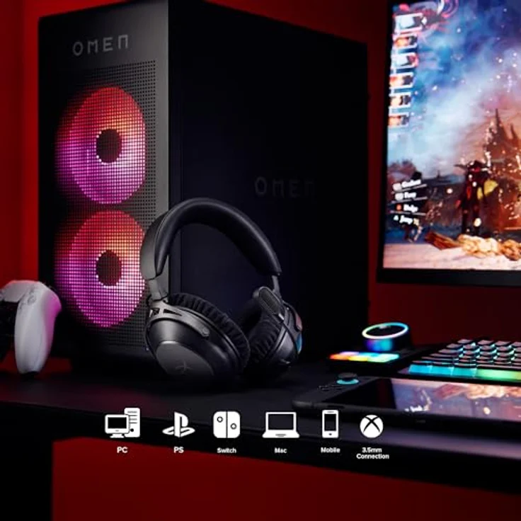 HyperX Cloud Alpha 2, Wireless Gaming Headset mit 250 Stunden Akkulaufzeit und 53-mm-Doppelkammer-Treibern, Schwarz – Bild 6