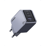 UGREEN Nexode Pro 65W 3-Port GaN Wandladegerät, Grau, Schnellladung für Smartphones, Tablets und Laptops, kompakt und leistungsstark