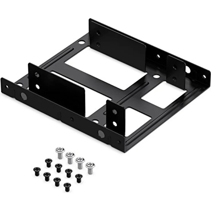 Einbaurahmen 2,5'' Festplatte SSD auf 3,5'' Adapter Festplatten Einbau Rahmen (kompatibel mit bis zu 2x 2,5'' Festplatten HDD oder SSD) Wechselrahmen Halterung – Bild 2