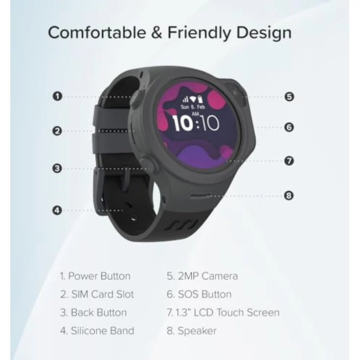 myFirst Fone R1c, Smartwatch für Kinder mit 4G LTE, GPS, 2 MP Kamera und wasserdichtem Design, grau – Bild 5