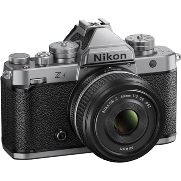 Nikon Z f Silber Kit Nikkor Z 40mm 1:2.0, Vollformatkamera mit 24.4MP, 4K Video, Pixel Shift, neig- und drehbarem Touch-Monitor, Magnesiumlegierung – Bild 1