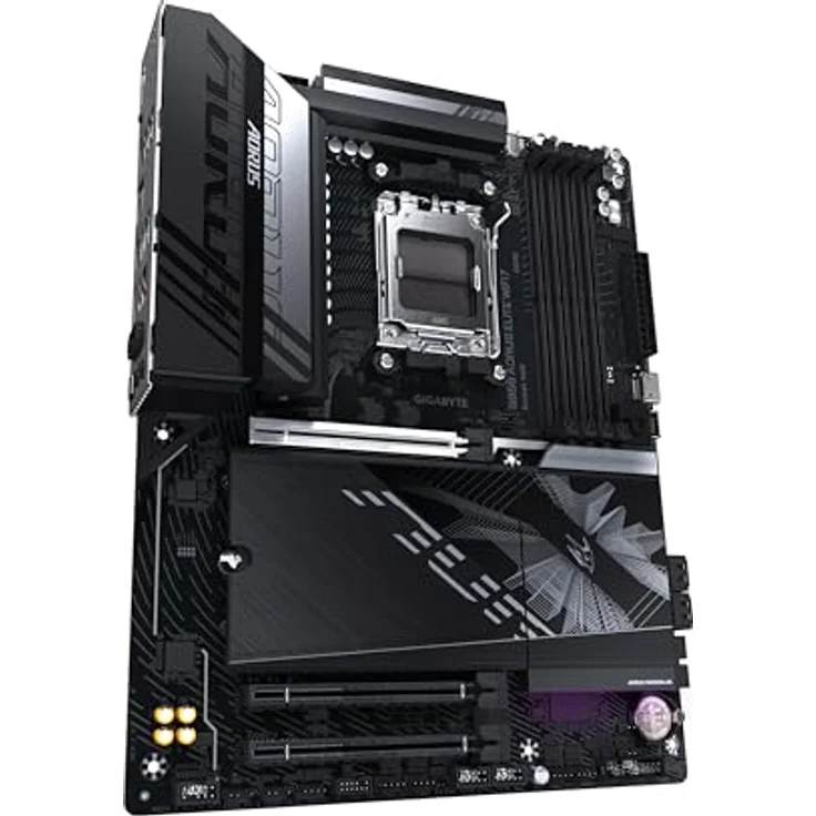 Gigabyte B850 AORUS Elite WIFI7 Motherboard - AMD Ryzen 9000 Serie CPUs, 14+2+2 Phasen digitales VRM, bis zu 8200MHz DDR5 (OC), 1xPCIe 5.0 + 2xPCIe 4.0 M.2, 2,5 LAN, WiFi 7, USB 3.2 Gen 2x2 - Schwarz – Bild 3