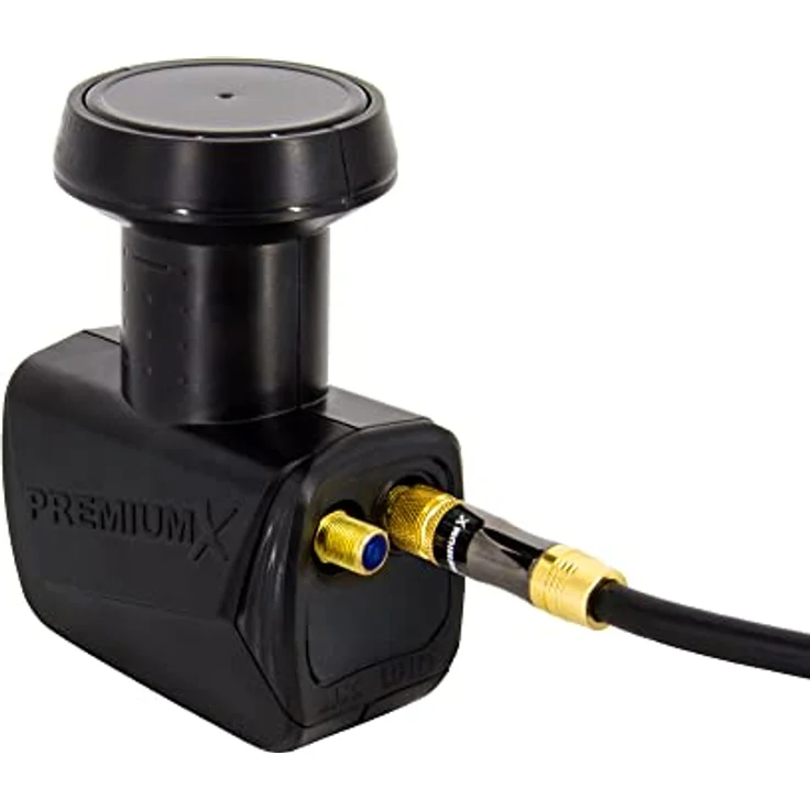PremiumX Twin SAT LNB Kopf für 2 Teilnehmer inkl. Wetterschutz 0,1 Digital Sky FullHD 3D TV UltraHD UHD 4K 8K Schwarz – Bild 5