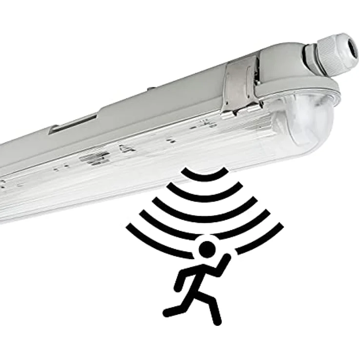 NCC-Licht LED Feuchtraumleuchte Wannenleuchte 150cm 1x 22W T8 Röhre 840 Neutralweiß 4000K IP65 mit Sensor – Bild 1