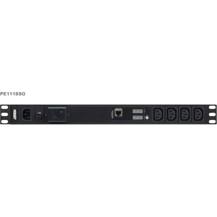 Aten PE1118SG 1U Basis PDU mit Überspannungsschutz Steckdosenleiste in Aluminiumgehäuse, Platzsparendes Design, Überstromschutz, Überspannungsschutz