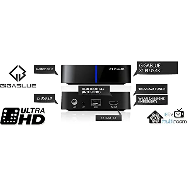 GigaBlue UHD X1 Plus 4K Android 1x DVB-S2x Tuner + Android TV IP Empfänger in Einer Box – Bild 5