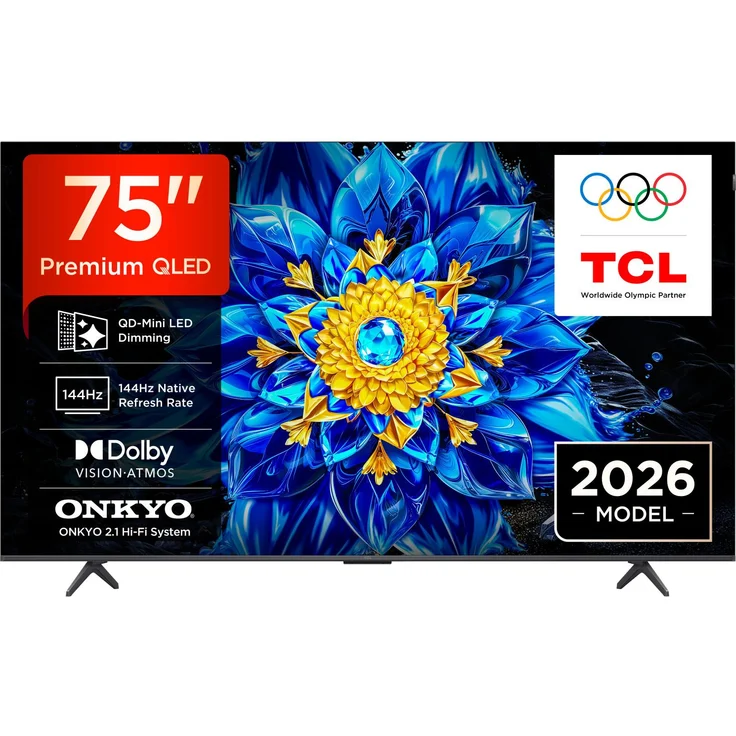 TCL P8L 75P8L, 75 Zoll Smart-TV mit 4K QD-Mini LED, WLAN, Schwarz