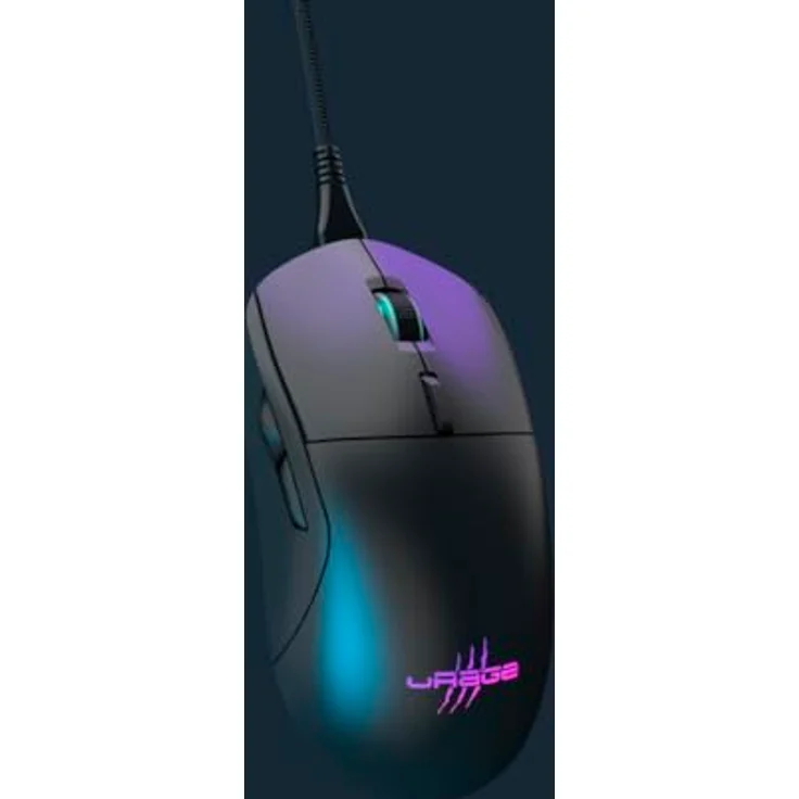 uRage Reaper 250 Gaming-Maus mit Kabel (Rainbow LED, 6.200 dpi, ultra leicht, Rechtshänder, 6 programmierbare Tasten) schwarz – Bild 3