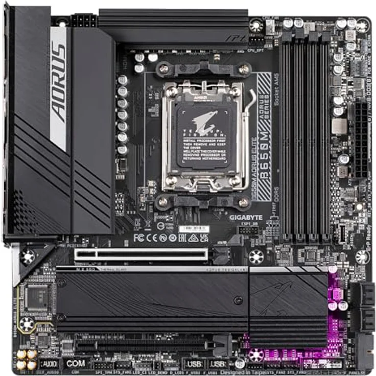 Gigabyte GA-B650M-AORUS Elite (AM5) (D), Mainboard mit DDR5-SDRAM und 256 GB RAM-Unterstützung in Schwarz – Bild 2