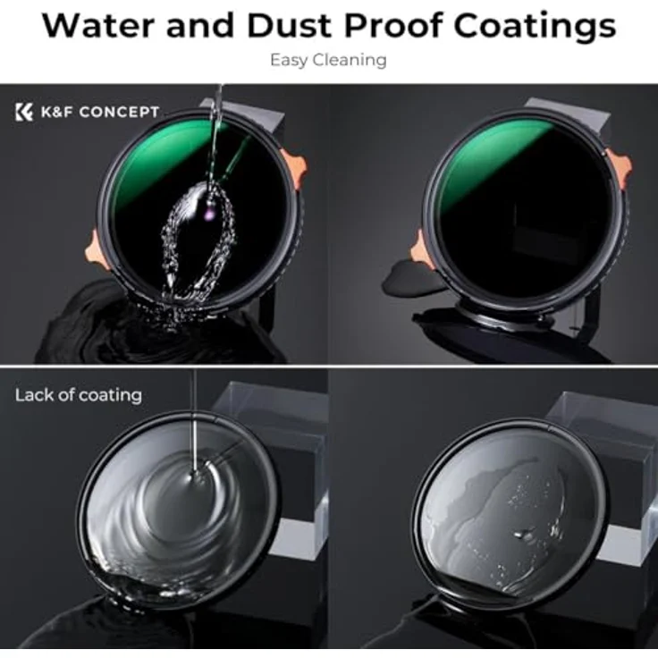 K&F Concept ND4-64 + CPL 2-IN-1 Filter Nano X, 82 mm, variabler Neutraldichtefilter mit 2-6 Blendenstufen, wasserabweisend und kratzfest – Bild 6