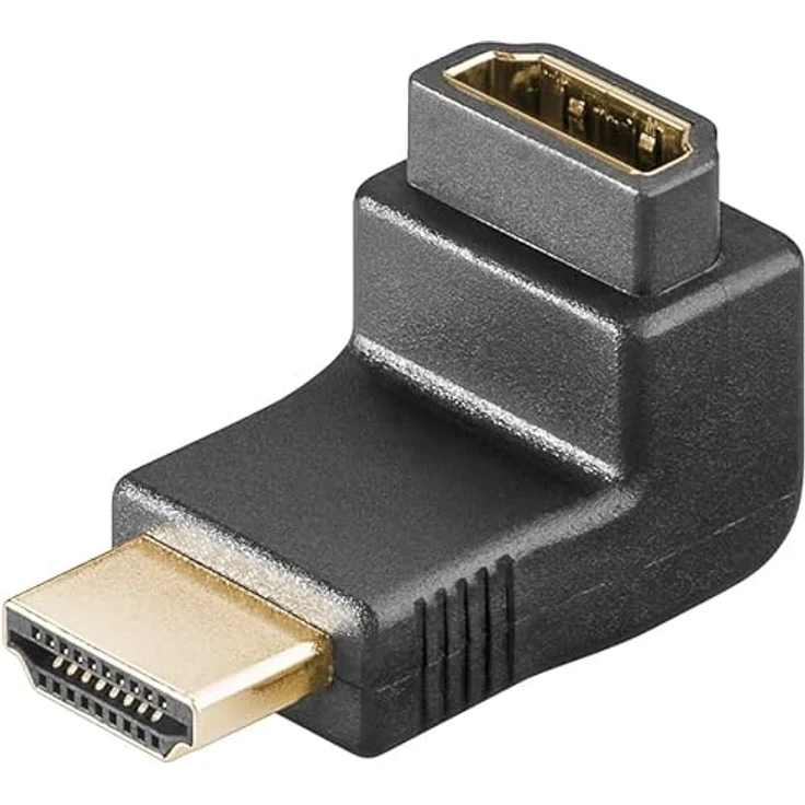 goobay 65749 HDMI Winkeladapter 270 Grad/Vergoldete Kontakte / 270° Winkel / 8K @ 60 Hz, 4K @ 120 Hz / 48 Gbits/eARC, HDR – Bild 1