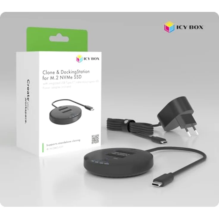 ICY BOX IB-1612MCL-C31 DockingStation für M.2 NVMe & SATA SSDs, Klonstation mit bis zu 10 Gbit/s, USB-C, werkzeuglose Installation, LED-Anzeige – Bild 8