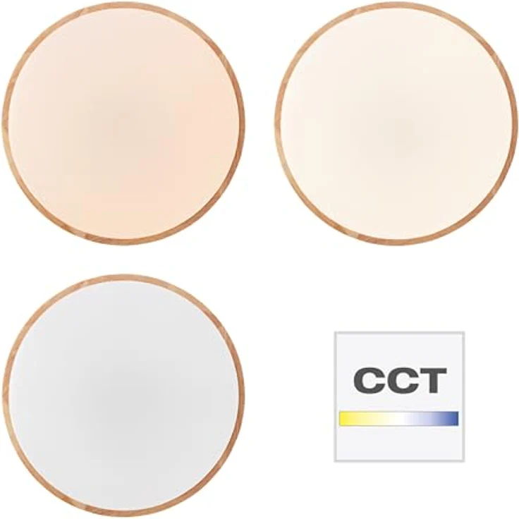 Brilliant LED Deckenleuchte Slimline D 50 cm, 3800 lm, dimmbar, CCT, Holz hell/weiß – Bild 5