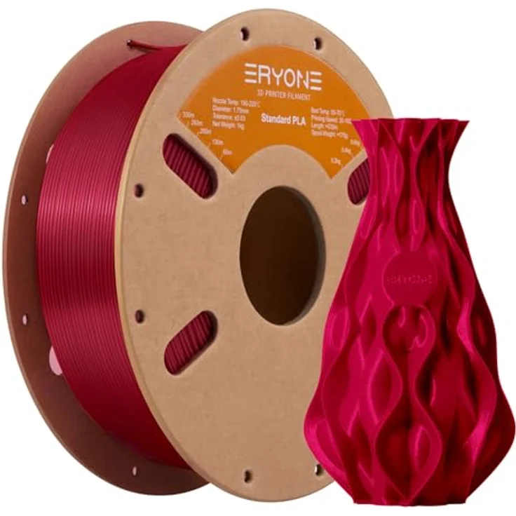 ERYONE PLA Filament 1.75 mm, 3D Drucker Filament mit Maßgenauigkeit +/- 0,03 mm, 1 kg Spule, Rose, Material aus hochreinem Maisstärke – Bild 1
