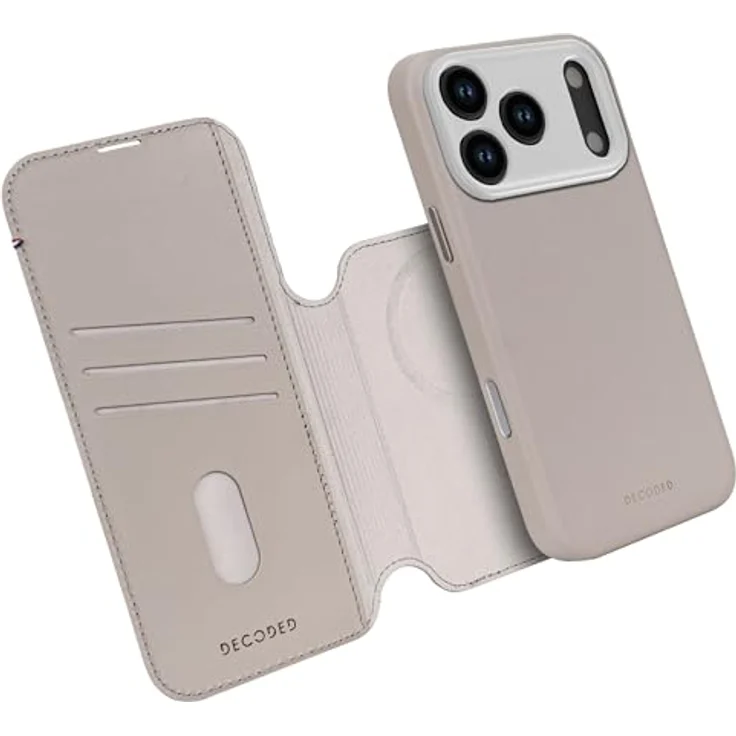 Decoded 2-in-1 Lederhülle für iPhone 17 Pro, Abnehmbare Wallet aus Premium ECCO Leder, MagSafe-kompatibel, Fallschutz, Kratzfest, Beige – Bild 1