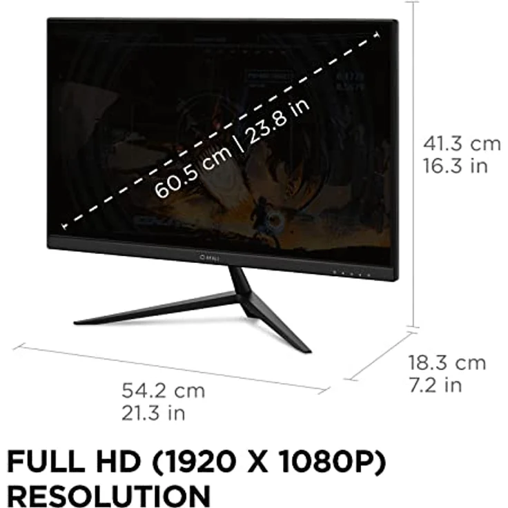ViewSonic VX2428 60,5 cm (24 Zoll) Gaming Monitor (Full-HD, IPS, 180 Hz, 1 ms, FreeSync Premium, HDMI, DP, Lautsprecher) Schwarz – Bild 4