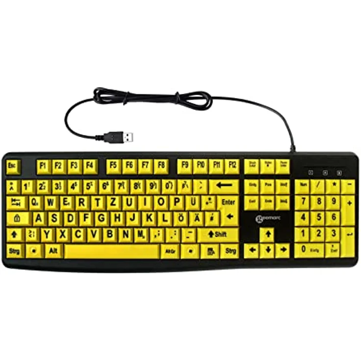 Geemarc KBSV3_YEL_GE - Tastatur - USB - QWERTZ - Deutsch - Schwarz, Gelb (1594435) – Bild 2