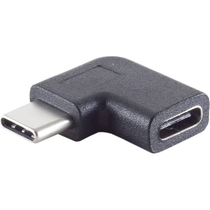 Shiverpeaks BS13-40001, USB-C Adapter mit 90 Grad Winkel, USB 3.1 Gen 2, Schwarz