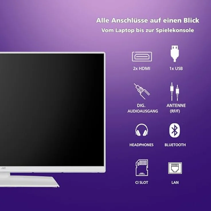 JVC Fernseher 32 Zoll Smart TV powered by TiVo (Full HD, HDR, Triple-Tuner, 6 Monate HD+ inkl.) LT-32VF5355W, Weiß - Preisvergleich – Bild 4
