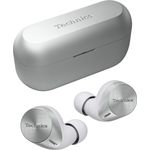 Technics EAH-AZ60M2ES kabellose Ohrhörer mit Noise Cancelling, Multipoint Bluetooth, komfortable In-Ear-Kopfhörer mit integriertem Mikrofon, anpassbare Passform, bis zu 7 Stunden Wiedergabe, Silber.